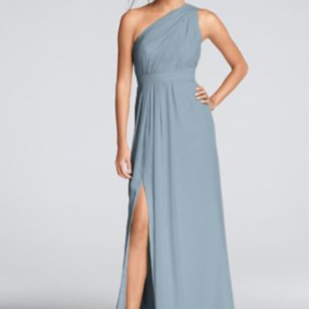 DB Studio - One-Shoulder Chiffon Bridesmaid Formal Maxi Gown Dress